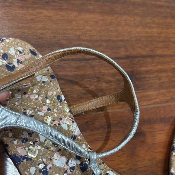 Tory Burch Marion Silver Confetti  Women's T- Strap Sandals Size 10M - Picture 7 of 8